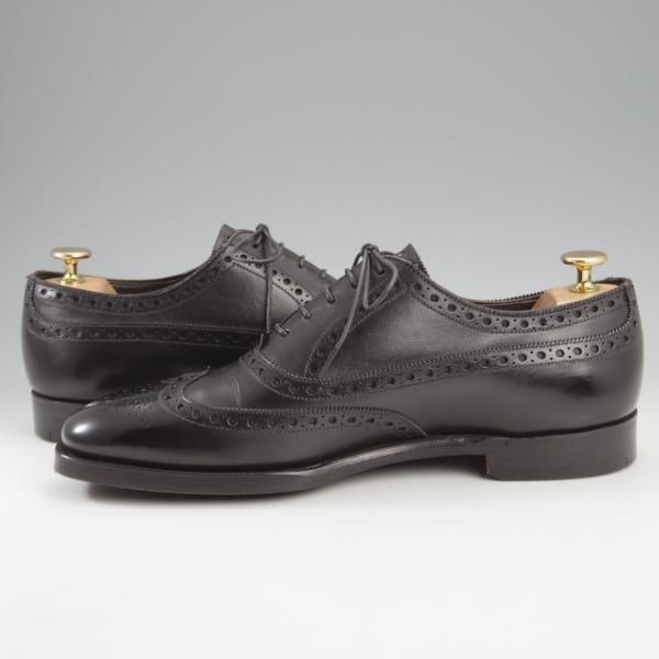 極美品★(英)グレンソン 7.5E【最上級★マスターピース/(英)New&Lingwood別注】ニュー&リングウッド/フルブローグ/黒/GRENSON★k796