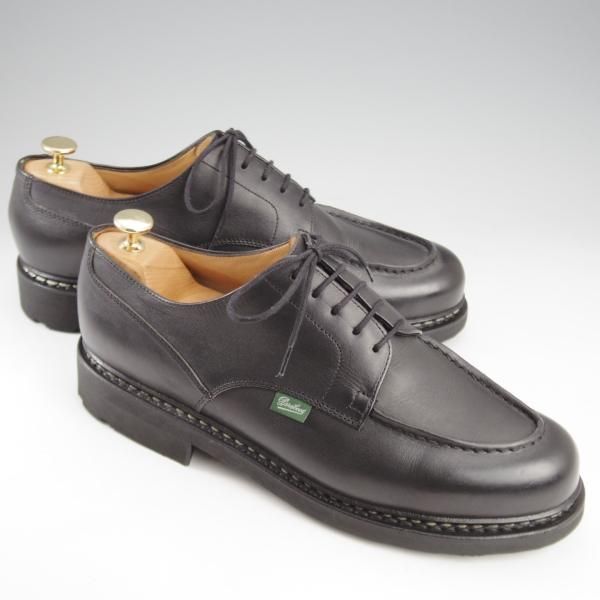 極美品★パラブーツ SIZE 10【定価￥96,800-★シャンボード/CHAMBORD】リスレザー/TEXソール/Uチップ/黒/メンズ/Paraboot★k802