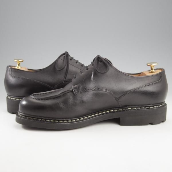 極美品★パラブーツ SIZE 10【定価￥96,800-★シャンボード/CHAMBORD】リスレザー/TEXソール/Uチップ/黒/メンズ/Paraboot★k802