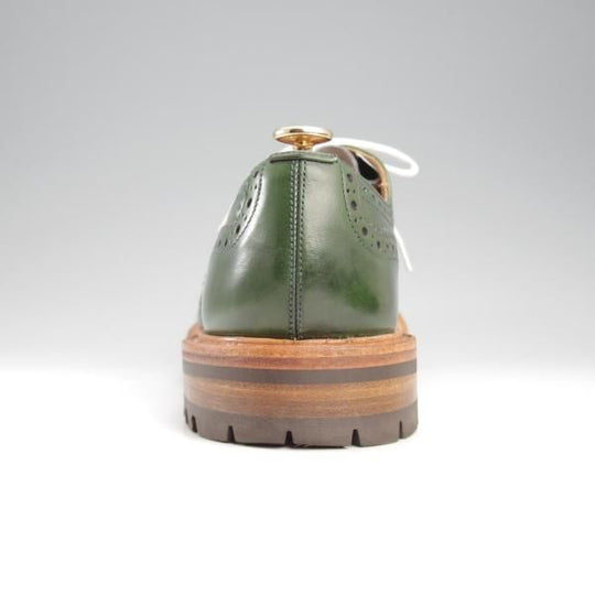 極美品★トリッカーズ SIZE 9【定価￥121,000-★BOURTON/バートン】M5633/カントリーシューズ/短靴/アニリンカーフ/緑/Tricker's★k803