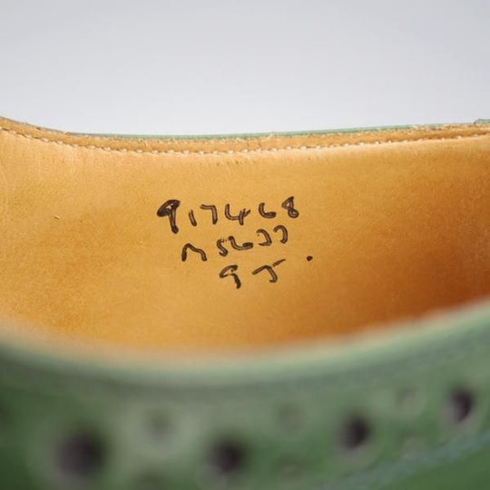 極美品★トリッカーズ SIZE 9【定価￥121,000-★BOURTON/バートン】M5633/カントリーシューズ/短靴/アニリンカーフ/緑/Tricker's★k803