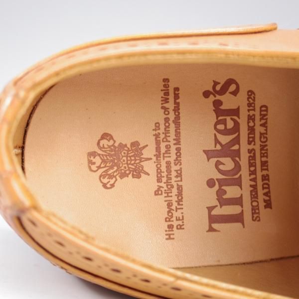 未使用★トリッカーズ SIZE 6【現行定価10万円以上★セミブローグ/m6461】カーフ/1001/BURNISHED/薄茶/メンズ/Tricker's★k805