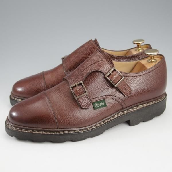 極美品★パラブーツ SIZE 5.5【定価￥96,800-★ウィリアム/WILLIAM】マルシェソール/ダブルモンク/EBENE/濃茶/メンズ/Paraboot★k807