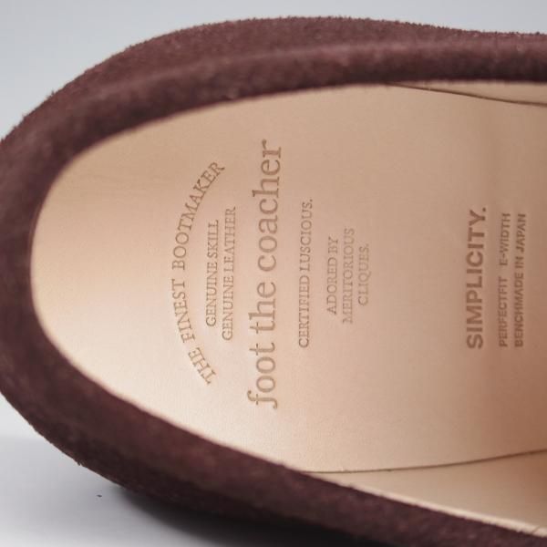 未使用★フットザコーチャー SIZE 27【定価￥49,500-★GERMAN HOLE-CUT/プレーントゥ】スエード/濃茶/メンズ/foot the coacher★k849