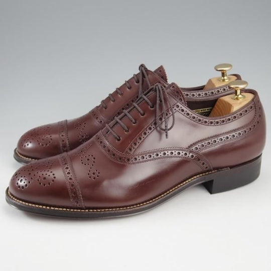 未使用★フットザコーチャー SIZE 27【定価￥70,400-★SEMI BROGUE SHOES/セミブローグ】ポリッシュレザー/濃茶/foot the coacher★k850