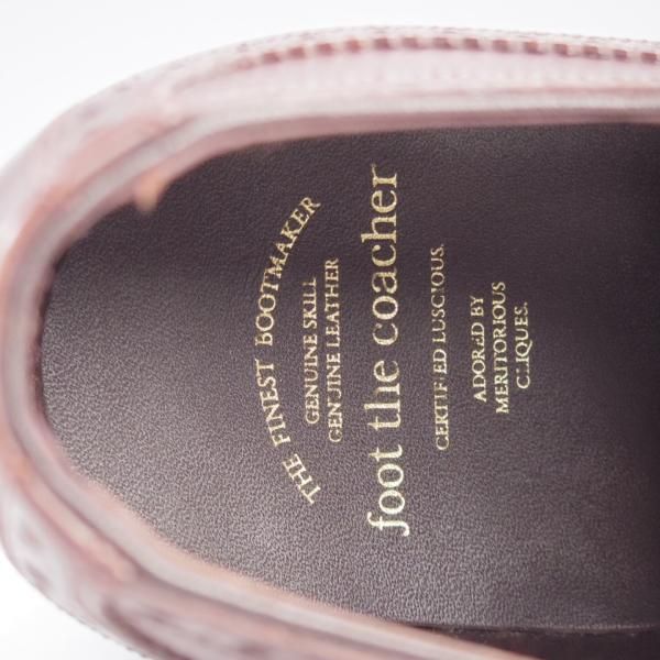未使用★フットザコーチャー SIZE 27【定価￥70,400-★SEMI BROGUE SHOES/セミブローグ】ポリッシュレザー/濃茶/foot the coacher★k850