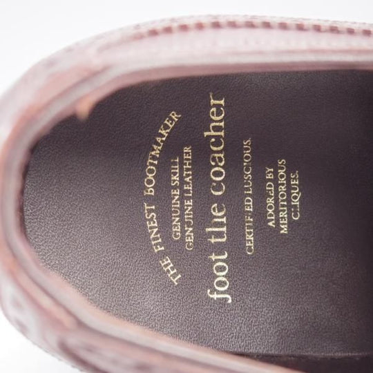 未使用★フットザコーチャー SIZE 27【定価￥70,400-★SEMI BROGUE SHOES/セミブローグ】ポリッシュレザー/濃茶/foot the coacher★k850