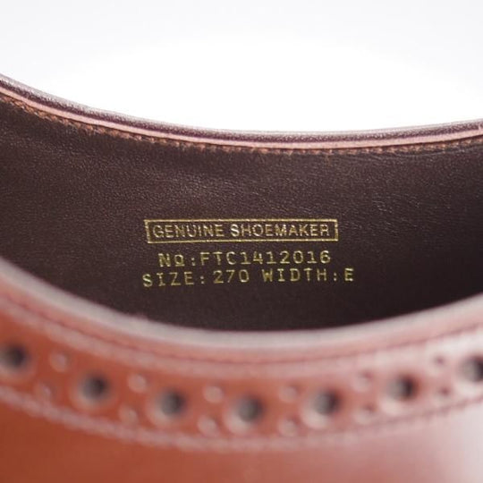 未使用★フットザコーチャー SIZE 27【定価￥70,400-★SEMI BROGUE SHOES/セミブローグ】ポリッシュレザー/濃茶/foot the coacher★k850