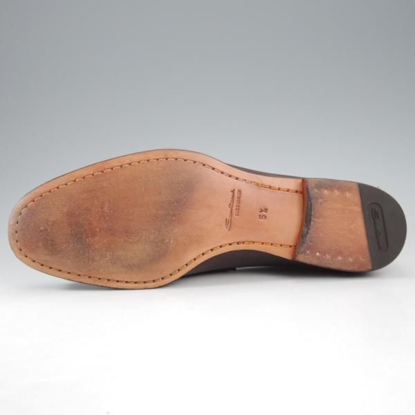 極美品★(伊)サントーニ SIZE 5.5【★コインローファー/13903】カーフ/濃茶/メンズ/Santoni★k852