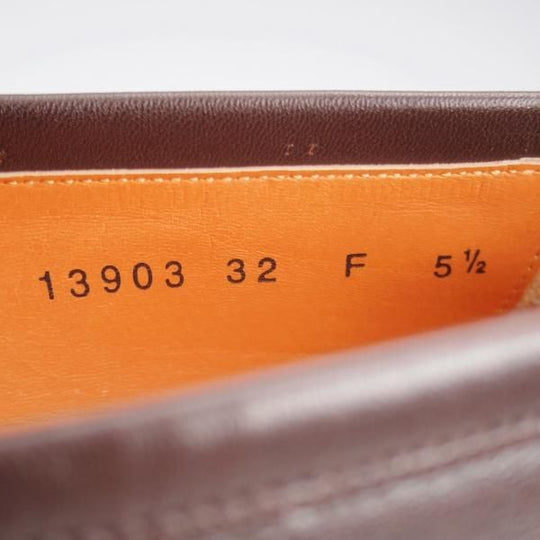 極美品★(伊)サントーニ SIZE 5.5【★コインローファー/13903】カーフ/濃茶/メンズ/Santoni★k852