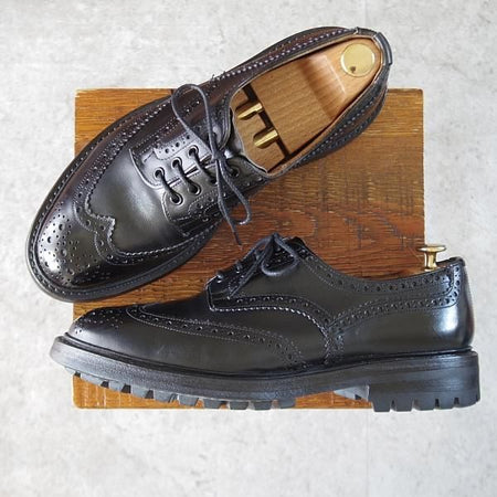 極上★トリッカーズ SIZE 8.5【バートン同系モデル★コマンドソール/M6518/カントリーシューズ】黒/フルブローグ/メンズ/Tricker's★k857
