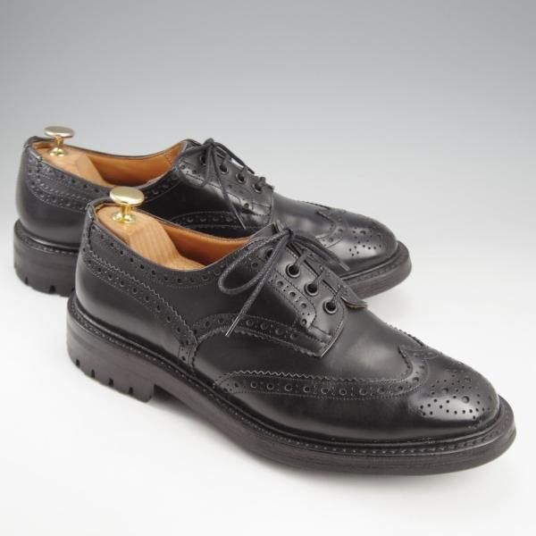 極上★トリッカーズ SIZE 8.5【バートン同系モデル★コマンドソール/M6518/カントリーシューズ】黒/フルブローグ/メンズ/Tricker's★k857