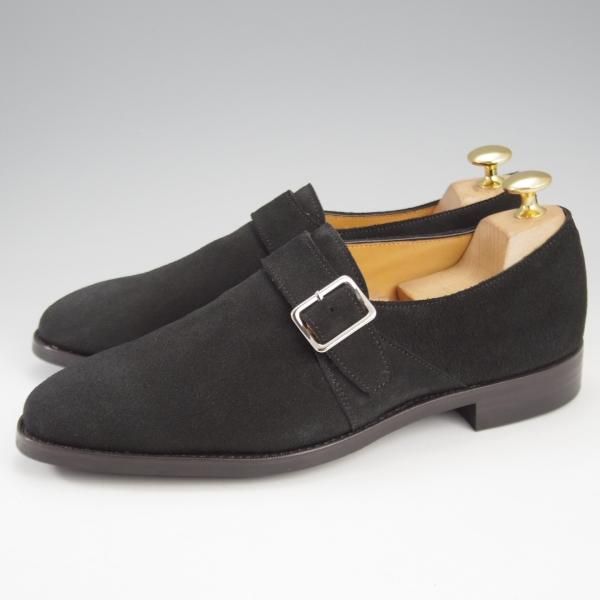 ほぼ未使用★Oriental/オリエンタル SIZE 5.5【モデル定価￥45,100-★ダイナイトソール仕様/JOSEPH】モンクストラップ/スエード/黒★k858