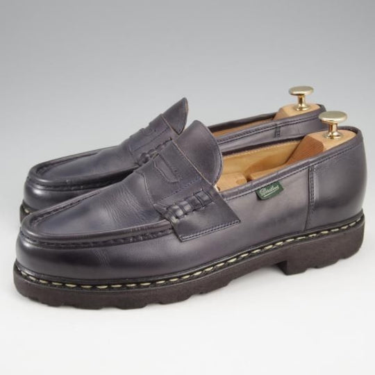 極美品★パラブーツ SIZE 8【定価￥94,600-★ランス/REIMS】コインローファー/リスレザー/NUIT/紺/メンズ/Paraboot★k860