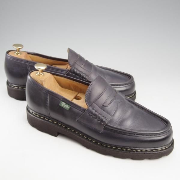 極美品★パラブーツ SIZE 8【定価￥94,600-★ランス/REIMS】コインローファー/リスレザー/NUIT/紺/メンズ/Paraboot★k860
