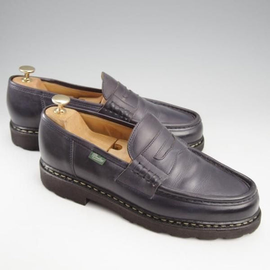 極美品★パラブーツ SIZE 8【定価￥94,600-★ランス/REIMS】コインローファー/リスレザー/NUIT/紺/メンズ/Paraboot★k860