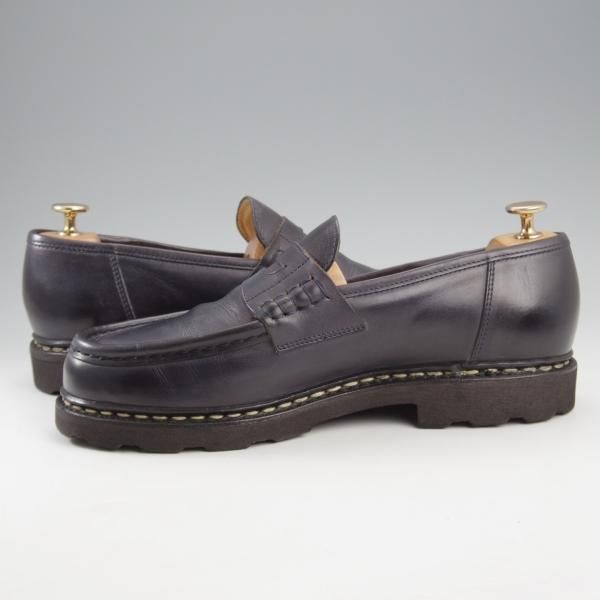 極美品★パラブーツ SIZE 8【定価￥94,600-★ランス/REIMS】コインローファー/リスレザー/NUIT/紺/メンズ/Paraboot★k860