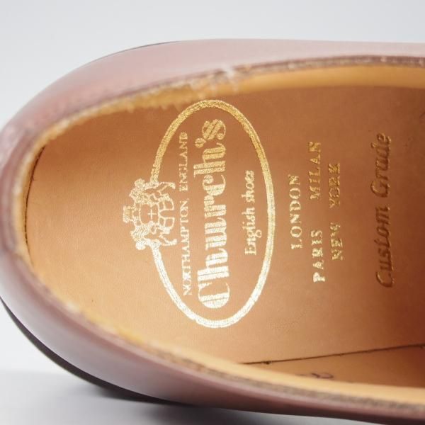 未使用★チャーチ 60F/UK6【貴重★100ラスト/ダイナイトソール仕様/CARNE】Uチップ/ネバダカーフ/濃茶/メンズ/Church's★k863