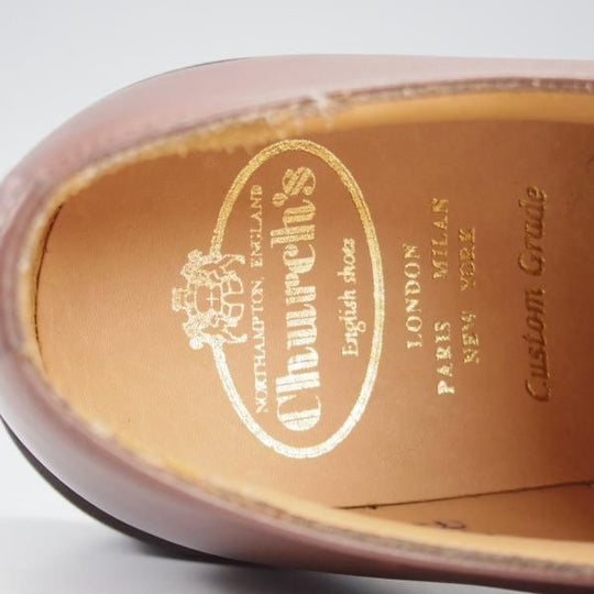 未使用★チャーチ 60F/UK6【貴重★100ラスト/ダイナイトソール仕様/CARNE】Uチップ/ネバダカーフ/濃茶/メンズ/Church's★k863