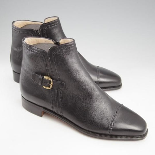 未使用★(伊)タニノクリスチー(レディース) SIZE 35.5【定価15万円以上★サイドジップブーツ】グレインレザー/黒/TANINO CRISCI★k866