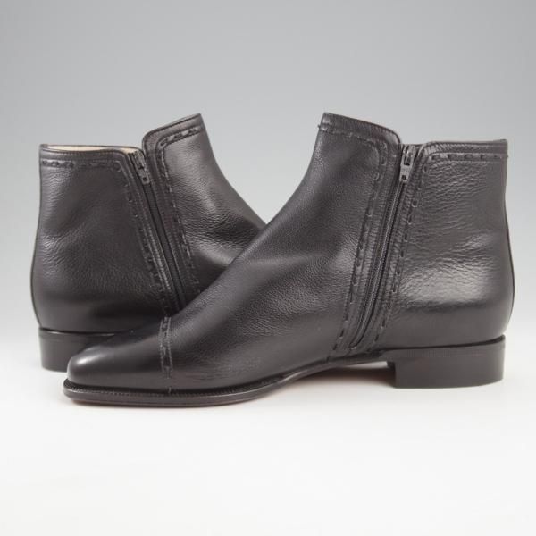 未使用★(伊)タニノクリスチー(レディース) SIZE 35.5【定価15万円以上★サイドジップブーツ】グレインレザー/黒/TANINO CRISCI★k866