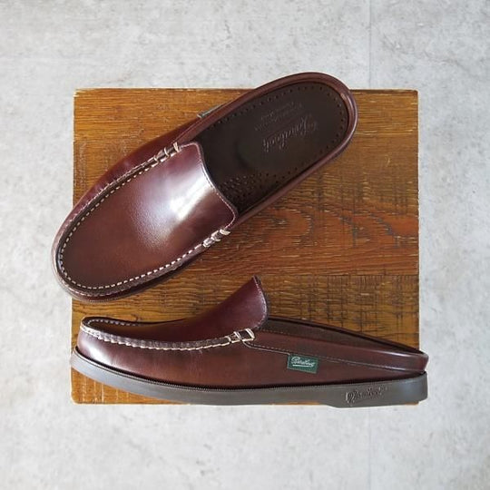 極美品★パラブーツ SIZE 5.5【定価￥34,100-★BAHAMAS/バハマ】ミュール/スリッポン/リスレザー/AMERICA/濃茶/メンズ/Paraboot★k868