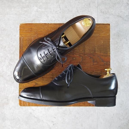 極美品★三陽山長 SIZE 6【定価￥91,300-★友二郎/R2010ラスト】ストレートチップ/カーフ/黒/メンズ/TOMOJIRO/Sanyo Yamacho★k871
