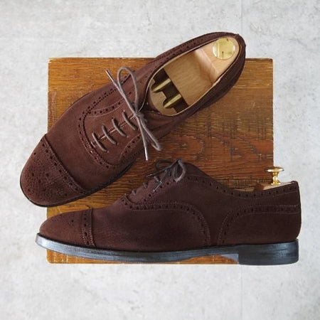 極上★チャーチ 70F/UK7【定価￥176,000-★ディプロマット/DIPLOMAT】173ラスト/セミブローグ/スエード/濃茶/メンズ/Church's★k873