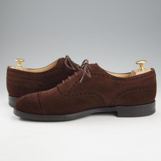 極上★チャーチ 70F/UK7【定価￥176,000-★ディプロマット/DIPLOMAT】173ラスト/セミブローグ/スエード/濃茶/メンズ/Church's★k873