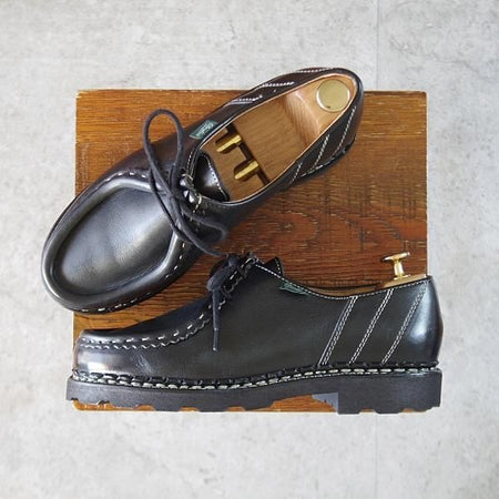 極美品★パラブーツ SIZE 39【定価￥96,800-★MORZINE/モジーン】チロリアンシューズ/リスレザー/NOIR/黒/メンズ/Paraboot★k875