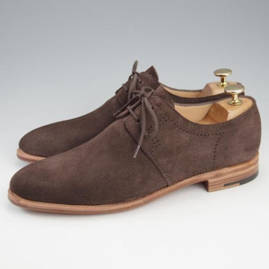 未使用★ジョンロブ 6.5E【★リース/LEITH/8695ラスト/TENSILE】Vフロント/プレーントゥ/スエード/濃茶/メンズ/JOHN LOBB★k878