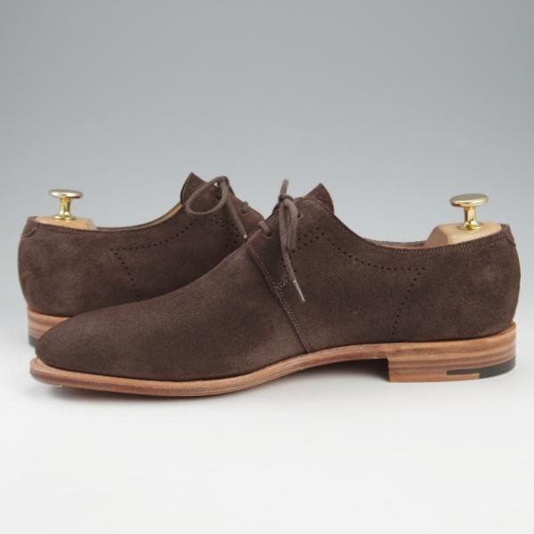 未使用★ジョンロブ 6.5E【★リース/LEITH/8695ラスト/TENSILE】Vフロント/プレーントゥ/スエード/濃茶/メンズ/JOHN LOBB★k878