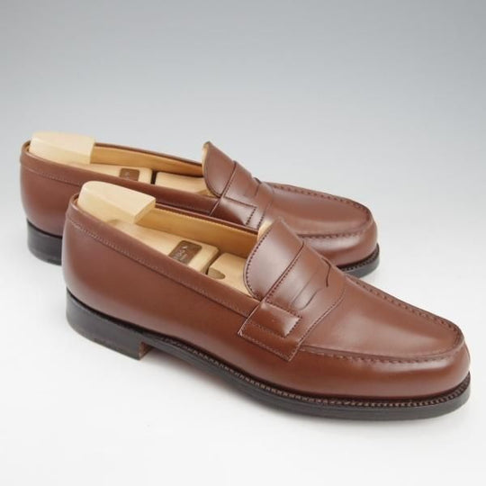 美品★J.M.ウエストン 4C【現行定価￥137,500-★180/純正シューツリー付き】コインローファー/41ラスト/茶/タン/Weston/ウェストン★k880