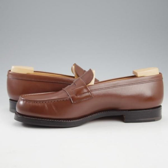 美品★J.M.ウエストン 4C【現行定価￥137,500-★180/純正シューツリー付き】コインローファー/41ラスト/茶/タン/Weston/ウェストン★k880