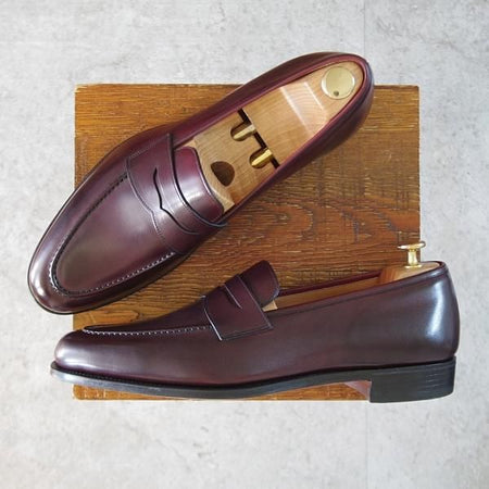 未使用★(英)ガジアーノ&ガーリング 8EX【貴重★クラシックコレクション/CHADWICK/C39ラスト】コインローファー/カーフ/RIOJA/赤茶★k884