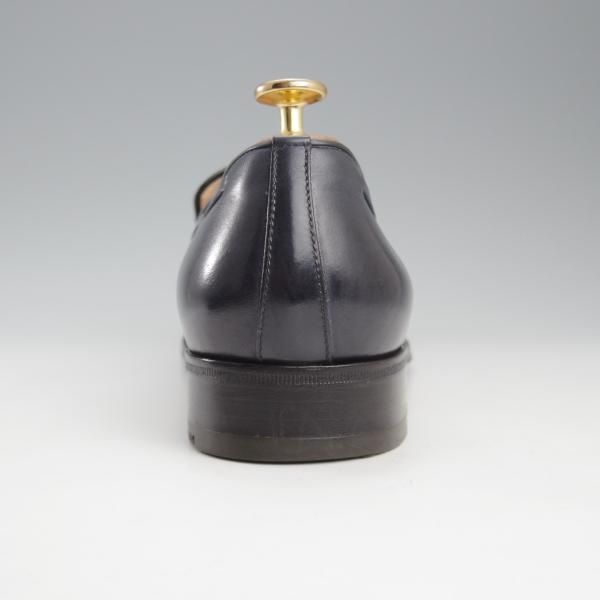 極美品★(伊)タニノクリスチー SIZE 9【定価10万円以上★タッセルローファー/紺】スリッポン/カーフ/メンズ/TANINO CRISCI★k891