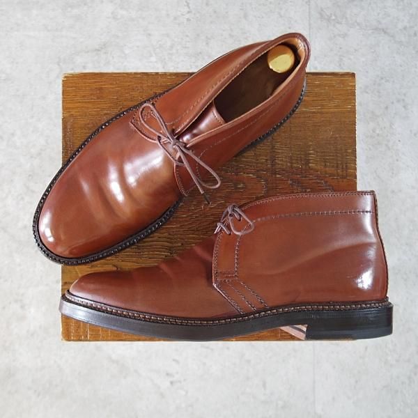 ★オールデン 6D【貴重★マホガニー色/コードバン/1358】ユナイテッドアローズ別注/チャッカブーツ/バリーラスト/茶/メンズ/ALDEN★k905