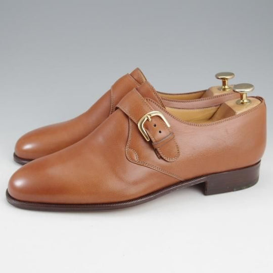 ほぼ未使用★(伊)タニノクリスチー SIZE 6【定価15万円以上★モンクストラップ/茶】シボ革/メンズ/TANINO CRISCI★k906