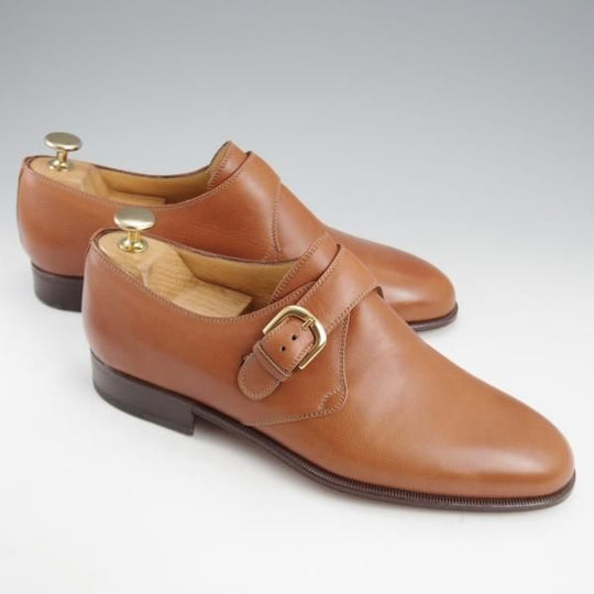 ほぼ未使用★(伊)タニノクリスチー SIZE 6【定価15万円以上★モンクストラップ/茶】シボ革/メンズ/TANINO CRISCI★k906