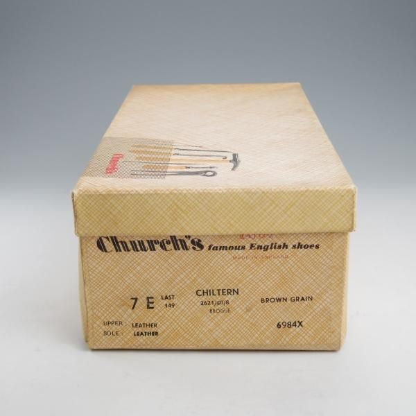 未使用★チャーチ 70E/UK7【旧チャーチ★デッドストック品/CHILTERN/149ラスト】3都市ロゴ/チルターン/フルブローグ/濃茶/Church's★k920
