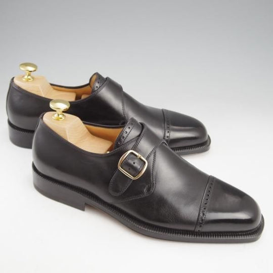 未使用★(伊)タニノクリスチー SIZE 5【デッドストック品★モンクストラップ/黒】カーフ/メンズ/TANINO CRISCI★k921