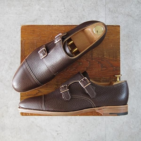 未使用★ジョンロブ 6E【定価￥224,400-★WILLIAM/ウィリアム/TENSILE】9795ラスト/ダブルモンク/シボ革/濃茶/JOHN LOBB★k922