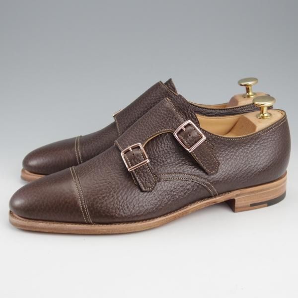 未使用★ジョンロブ 6E【定価￥224,400-★WILLIAM/ウィリアム/TENSILE】9795ラスト/ダブルモンク/シボ革/濃茶/JOHN LOBB★k922