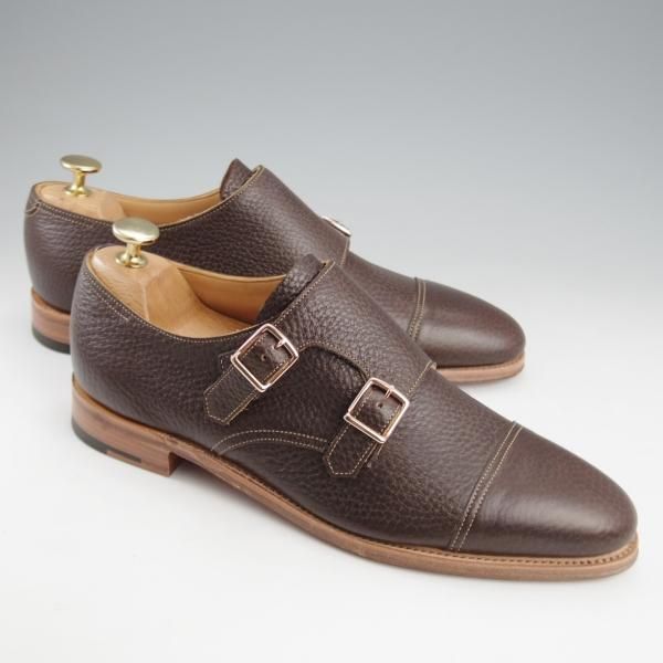 未使用★ジョンロブ 6E【定価￥224,400-★WILLIAM/ウィリアム/TENSILE】9795ラスト/ダブルモンク/シボ革/濃茶/JOHN LOBB★k922