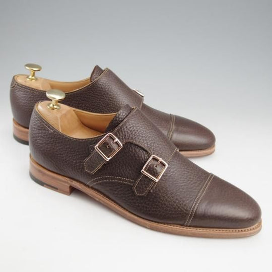 未使用★ジョンロブ 6E【定価￥224,400-★WILLIAM/ウィリアム/TENSILE】9795ラスト/ダブルモンク/シボ革/濃茶/JOHN LOBB★k922