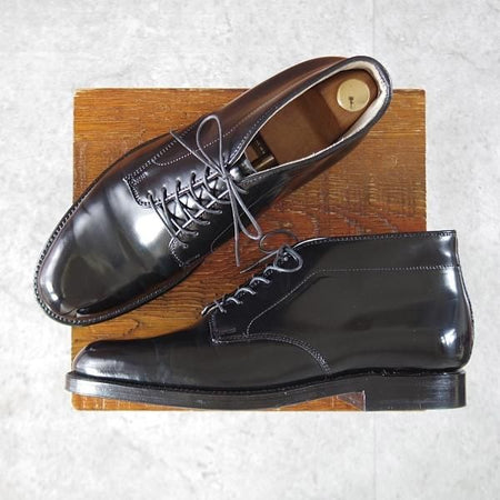未使用★オールデン 7.5D【コードバン仕様★(オランダ)FRANS BOONE別注/６アイレットチャッカブーツ】86750/バリーラスト/黒/ALDEN★k923
