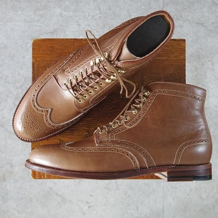 未使用★オールデン 9.5D【貴重★(米)Brick+Mortar別注/アンティークエッジ/D5837H】クロムエクセルレザー/ブーツ/茶/ALDEN★k924