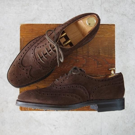 未使用★チャーチ 70F/UK7【デッドストック品★旧チャーチ/73ラスト/ダイナイトソール仕様】フルブローグ/スエード/濃茶/Church's★k931