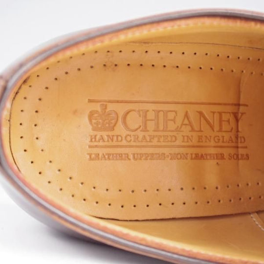 極美品★(英)チーニー 6F【★イミテーションブローグ/3888ラスト】ホールカット/カーフ/濃茶/メンズ/CHEANEY★k936