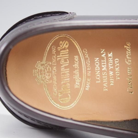 未使用★チャーチ 75F/UK7.5【モデル定価￥157,300-★コインローファー/Pembrey】126ラスト/ビーフロール/黒×白/メンズ/Church's★k937